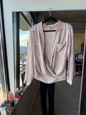 Forever 21 Pale Blush Draped V-Neck Blouse